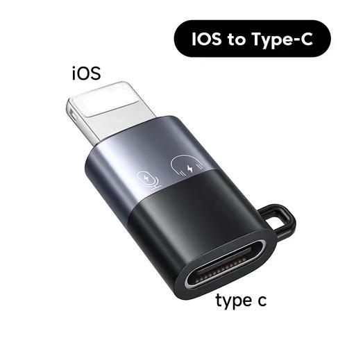 

PD18W з підтримкою мікрофона, навушника типу C, перехідник для мобільного телефону Female to Micro CellPhone для iPhone Lighting, адаптер заряджання Male to USB C micro usb male to type-c сірий