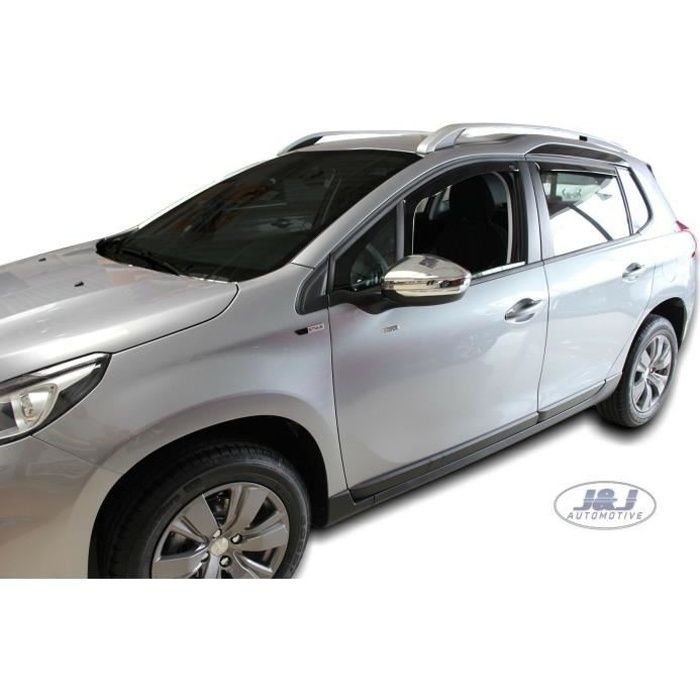 Déflecteurs d'air - J&amp;J AUTOMOTIVE - Peugeot 2008 - Fumé - Acrylique renforcé - Installation facile