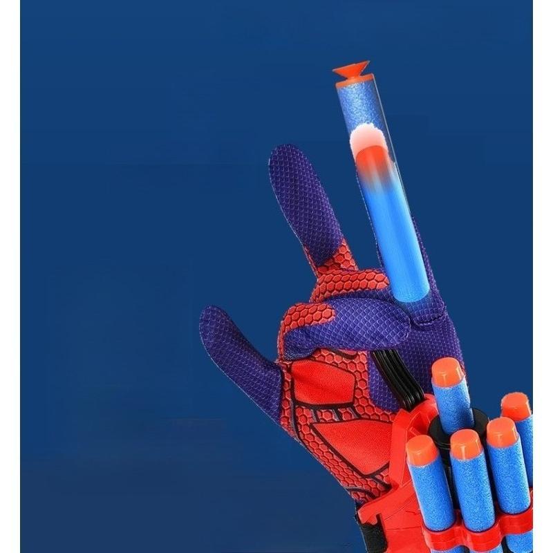 7pcs Spider Launcher Toy Glove Web Shooters Halloween Wristband Prop Boys Cosplay Figure Game Christmas Present Toys