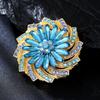 Luxury Temperament Plant Flower Brooch Cross-border Trade Crystal Flower Brooch Clothing Women's Delicate Rhinestone Accessories
