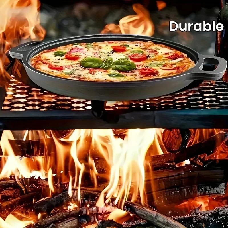 Cast Iron Frying Pan Non-stick Pan Pizza Egg Pancake Pot Vegetable Steak Skillet Home Kitchen Flat Pan Omelette Outdoor Cookware