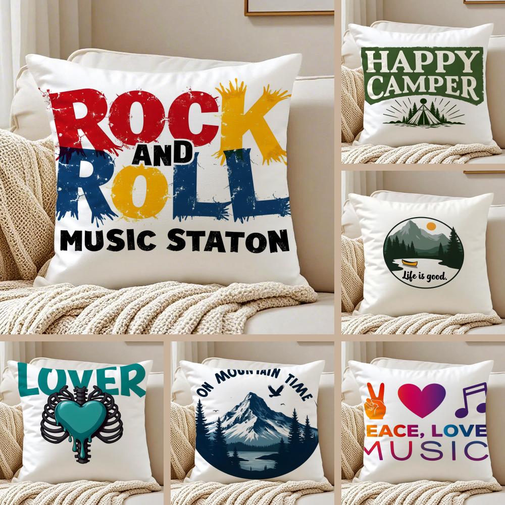 Retro American Style Letter Printing Cushion Cover Pillowcase Antidustmite Living Room Sofa Decor Cushion Room