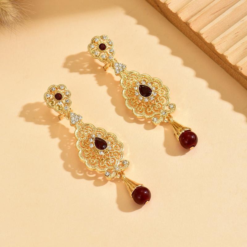 Drop Earrings for Women Classic Multi-Color Rhinestones Fadeproof for Formal Dinner Anniversary Gift for Wife