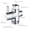 1/2 Brass T-Adapter Bidet Adapter for Bidet Sprayer Toilet with Shut Off Valve Finish Hand Held Bidet Attachment