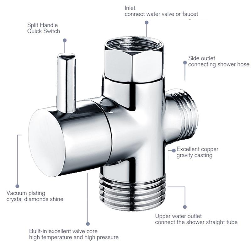 1/2 Brass T-Adapter Bidet Adapter for Bidet Sprayer Toilet with Shut Off Valve Finish Hand Held Bidet Attachment