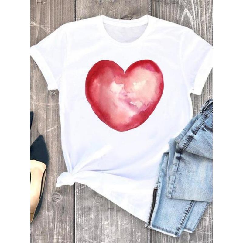 

Летний женский топ с надписью «Любовь», повседневные футболки в стиле ретро с круглым вырезом из хлопка для женщин L