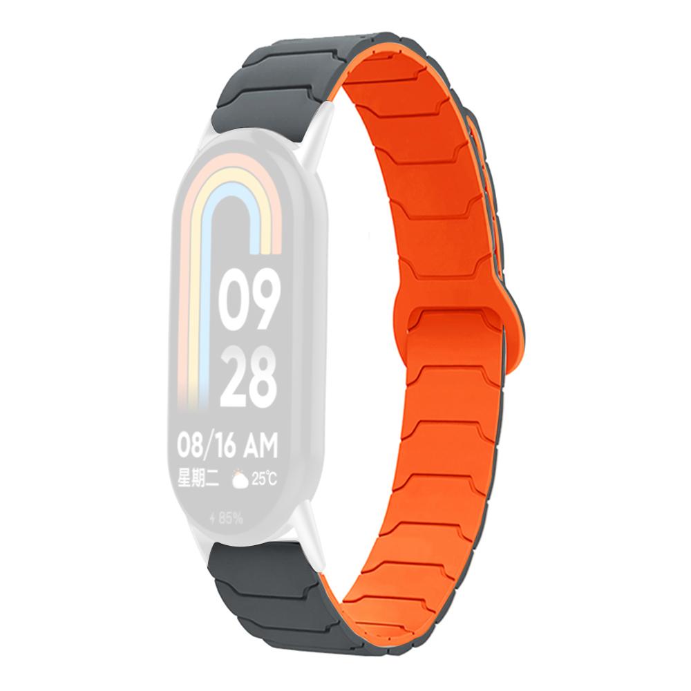 

Ремінець для Xiaomi Smart Band 10/9/8 Силіконовий Магнітний Замінний Ремінець Grey/Orange
