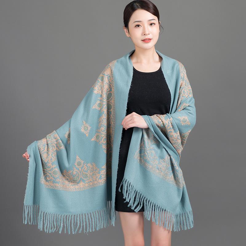Winter New Arrival Shawl Women Cashmere Scarves Embroider Flower Tassel Shawl Long Soft Warm Wraps Thick Blanket Scarf Bufanda