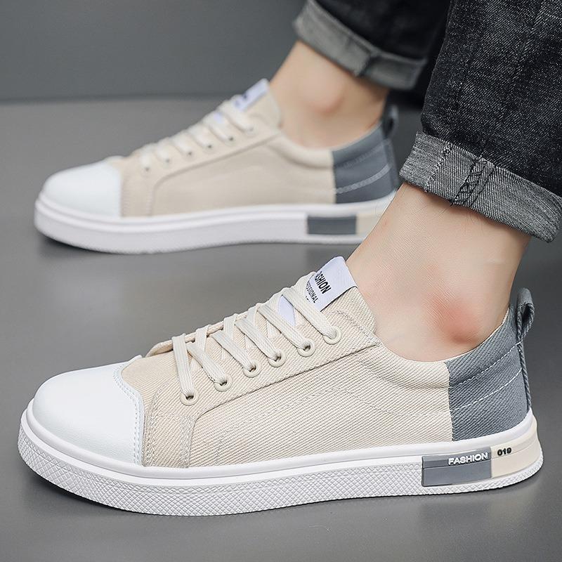 Spring New Men's Canvas Shoes Fashion Trend Casual Board Shoes Low Top Breathable Student Sports Shoes Men