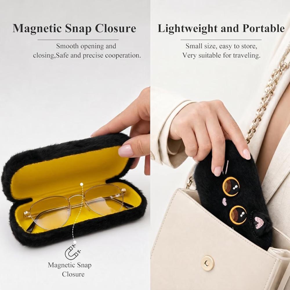 Plush Glasses Case Hard Shell Sunglasses Holder Portable Eyeglass Case
