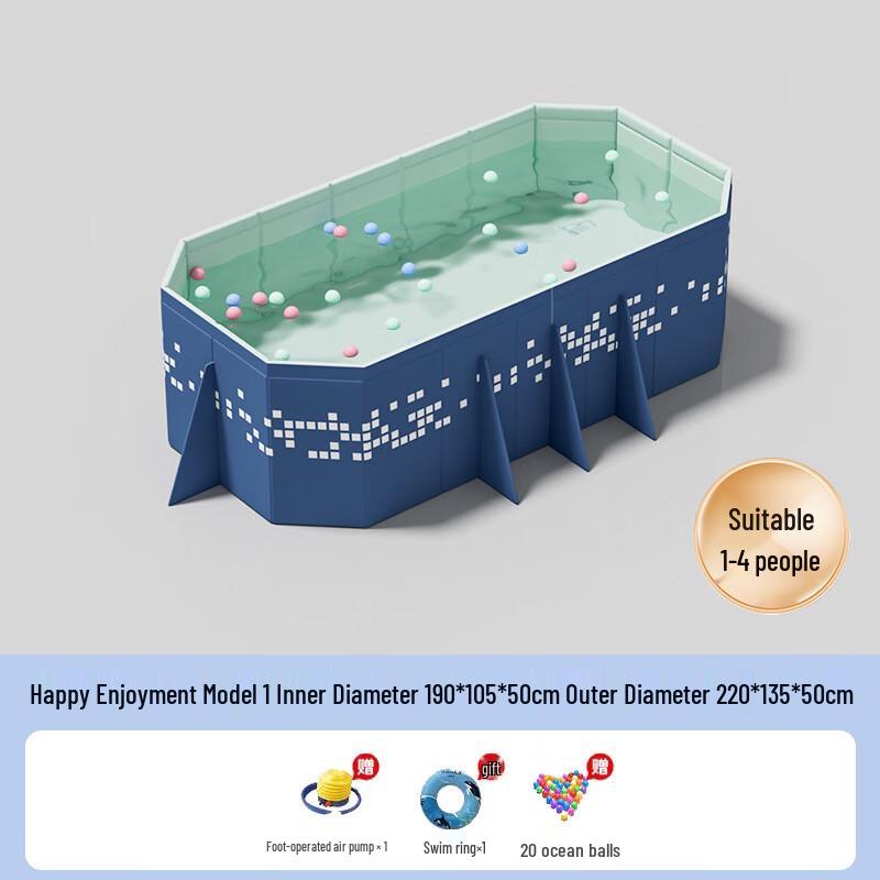 Blue Little Fish Large Foldable Outdoor Family Swimming Pool