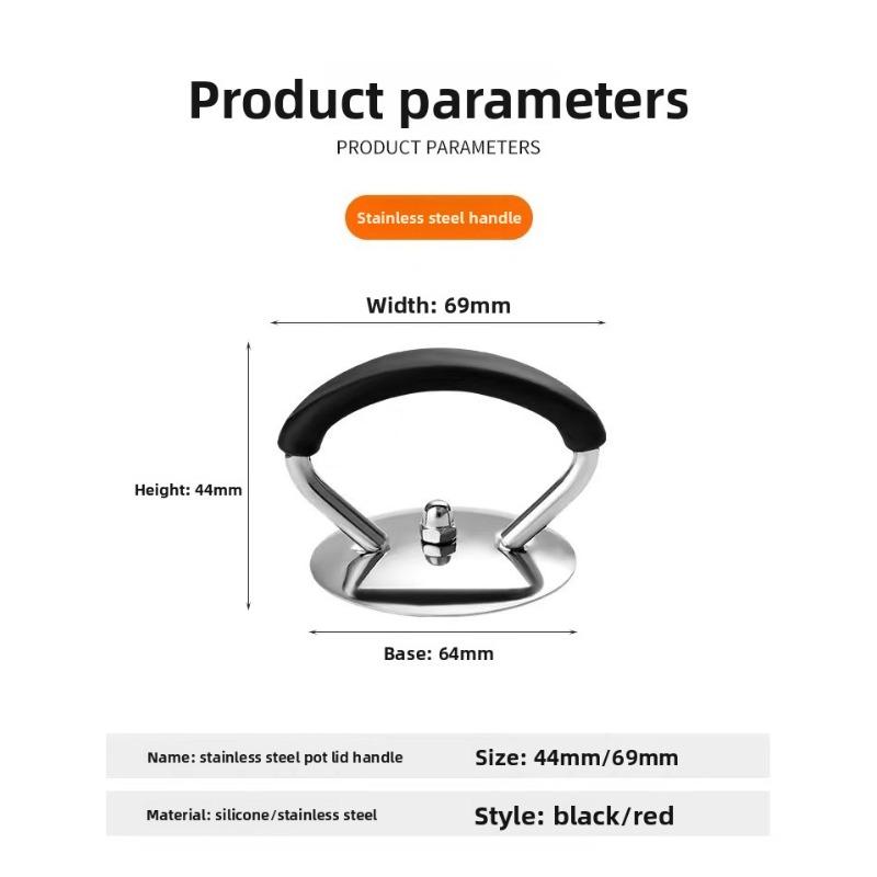 

Кухонная универсальная ручка, термостойкая и защищающая от ожогов крышка для кастрюли 1pc Screws included чёрный