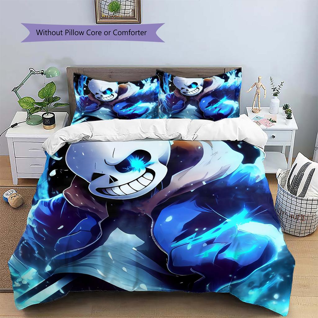 Sans  Pattern Bedding Quilt Set  Home Decoration  Gift (1 * duvet cover + 2 * pillowcase  without core)
