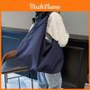 Bolso Tote de Lona de Color Sólido Casual para Mujer con Gran Capacidad y Costuras de Moda para Uso Diario