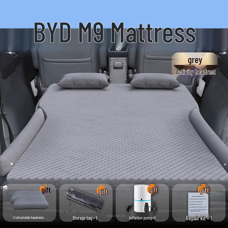 BYD M9 Car Trunk Inflatable Bed: Rear Seat Sleeping Pad and Air Cushion.