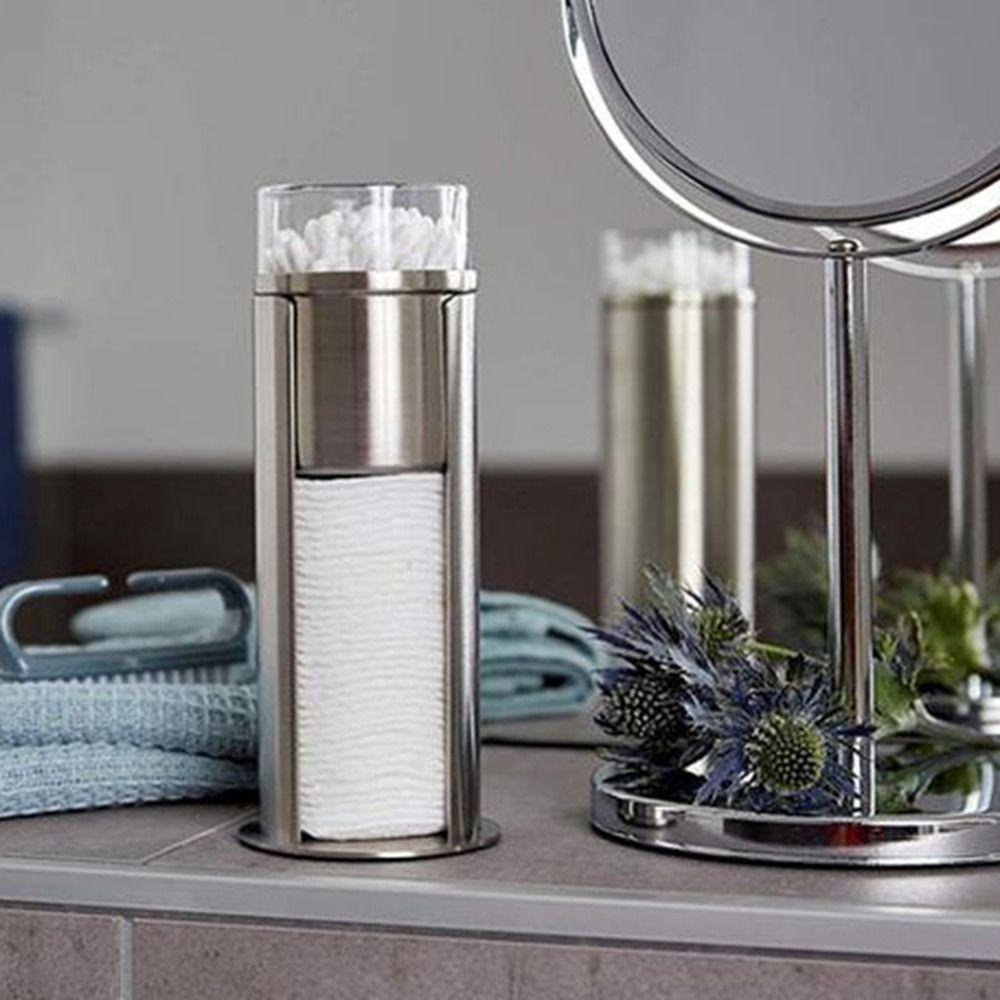Scatola porta cotton fioc a doppio strato Porta cotton fioc rotondo Dispenser con cuscinetti resistenti Cotton fioc
