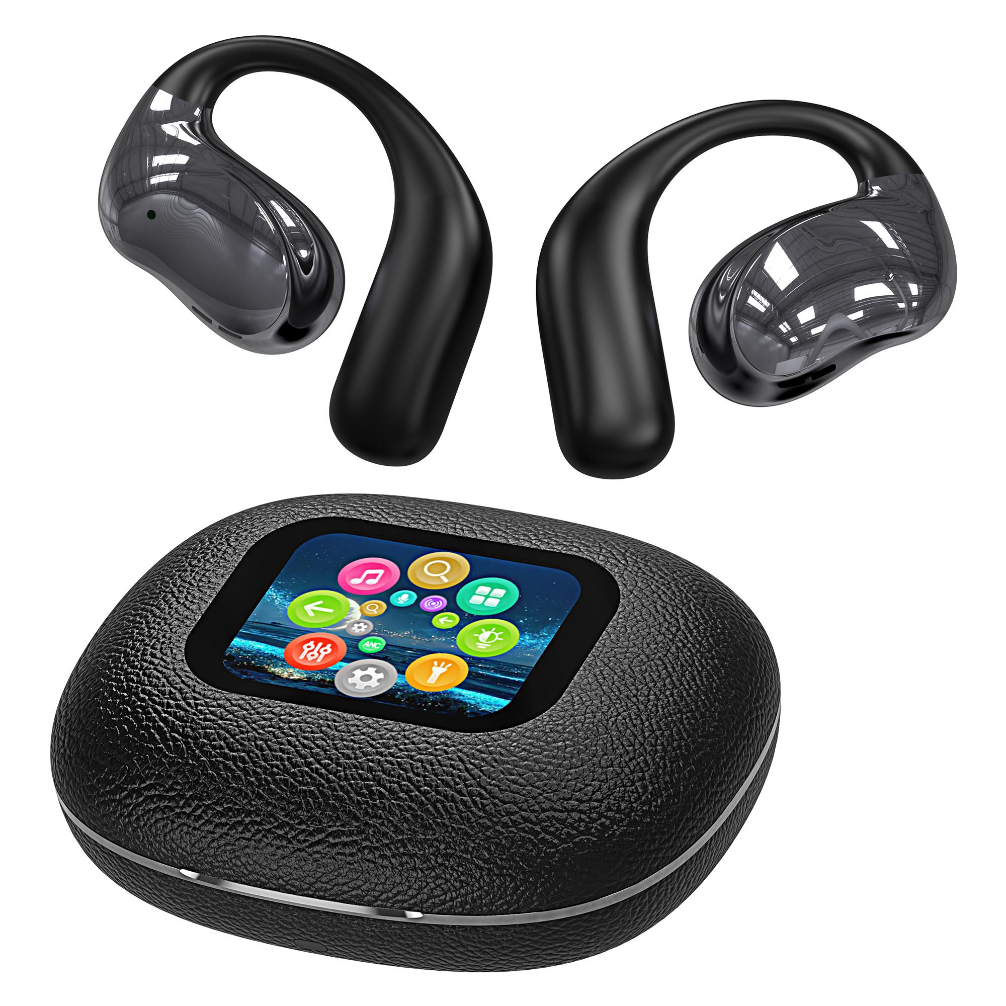 

YJ33 Bluetooth-compatible Earphones Noise Reduction Wireless Earhooks with Touch Control Charging Case Black