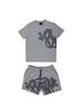 Y2K Men's Gothic 2-Piece Set: Hip Hop Letter Print O-Neck T-Shirt + Drawstring Wide-Leg Shorts