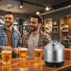 Butoi de curățare, Kit de curățare linie butoi de 6,5L cu conexiune cu cuplor D și bază de cauciuc, Curățător linii bere Folosit pentru curățarea liniilor de bere, Oțel inoxidabil 304