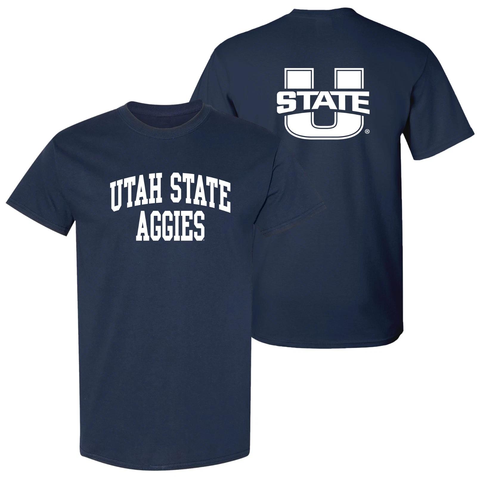 Utah State Aggies Front Back Print T-Shirt - Navy S