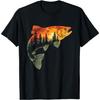 Trout Fishing Sunset Forest Graphic Tee Men Breathable Casual Round Neck TShirt