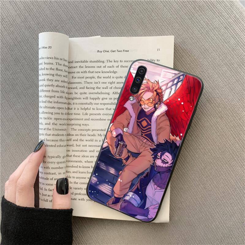 Pouzdro na telefon Anime MHA Hawks BNHA pro Samsung Galaxy A51 A71 A52 A12 A50 A32 A21S A70 A31 A21 A11 A12 M31 A02