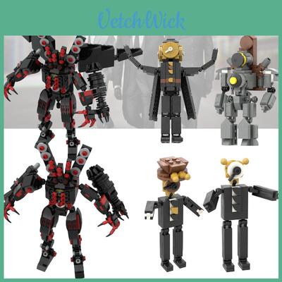 Bloque de Construcción Juguete de Ladrillos de Plástico ABS DIY Moc Skibidi Toilet Clock Man Vs Surveillance Man 200-400 Piezas