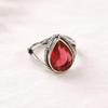 Pink Tourmaline Pear Statement Ring, 925 Sterling Silver Jewelry, Handcrafted Minimalist Bohemian Ring for Women