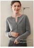 Leka Sha 100% Cashmere Women's Round Neck Single-Breasted Cardigan Jacket