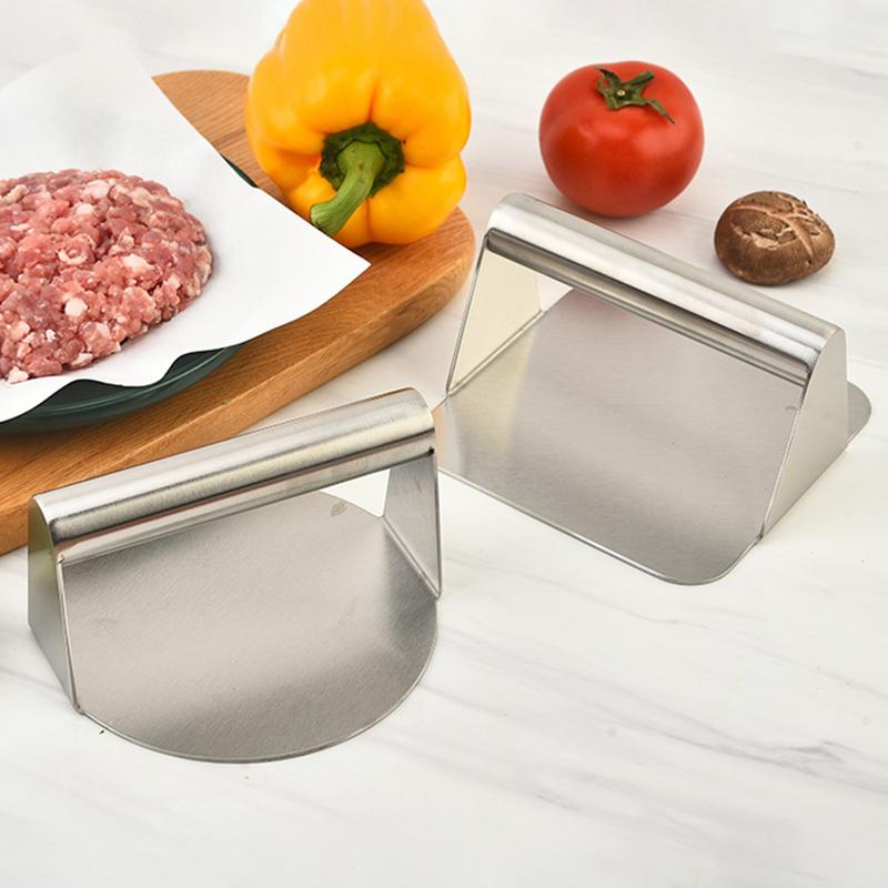 Hamburger Meat Press Maker Heavy-Duty Cast Iron Burger Smasher For Griddle Ergonomic Smash Bacon Press Stainless Steel Grill