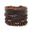 Fashion Vintage Men's Bracelets Set, Retro Beads Brown Bracelet, Accessories Christmas Gift Good For Daily And Festival