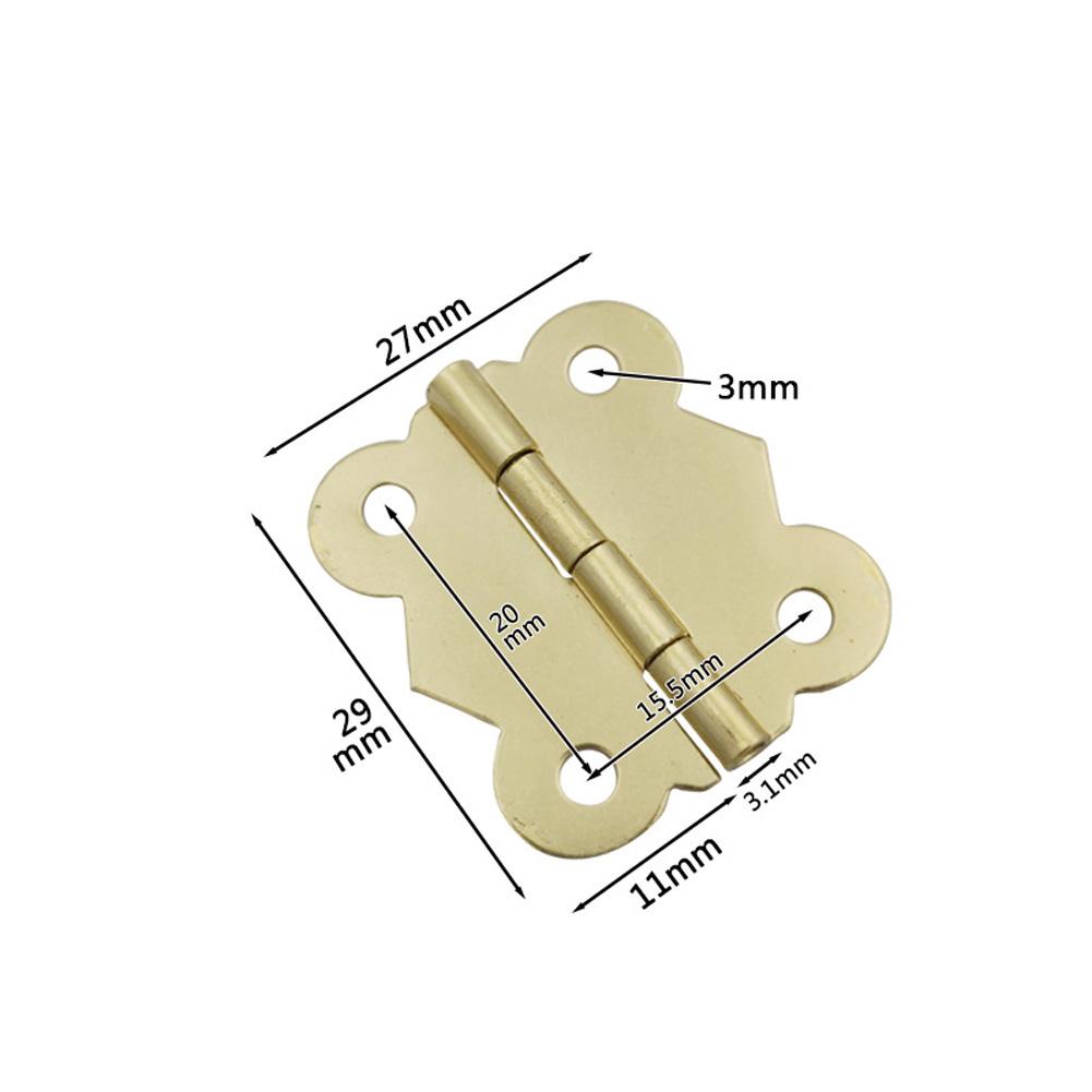 

10pcs set Door Hinges Bronze Cabinet Drawer Jewelry Box Decorate Hinge for Furniture Hardware L Yellow#0
