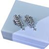 Howfang Sterling Silver Star Light Stud Earrings: Japanese & Korean Design with Inlaid Diamonds and Gray Pearls