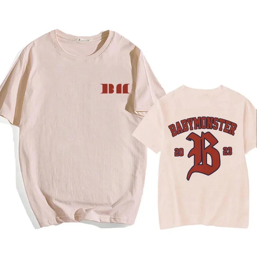 BABYMONSTER Kpop Band Maglietta Moda Coreana Stampa Estiva T-shirt Manica Corta Comode Magliette Abbigliamento Donna