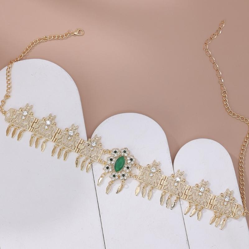 Luxurious Middle Eastern Bridal Head Accessory With Shimmering Rhinestones Hair Jewelry for Wedding Ceremony Dressingup