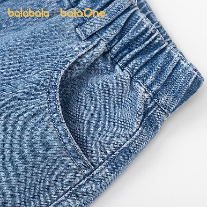 Balabala Girls' Straight-Leg Cotton Jeans