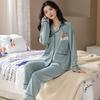 Pure cotton pajamas women's spring and autumn long-sleeved winter large-size pajamas, summer women's suits, loungewear can be worn outside
