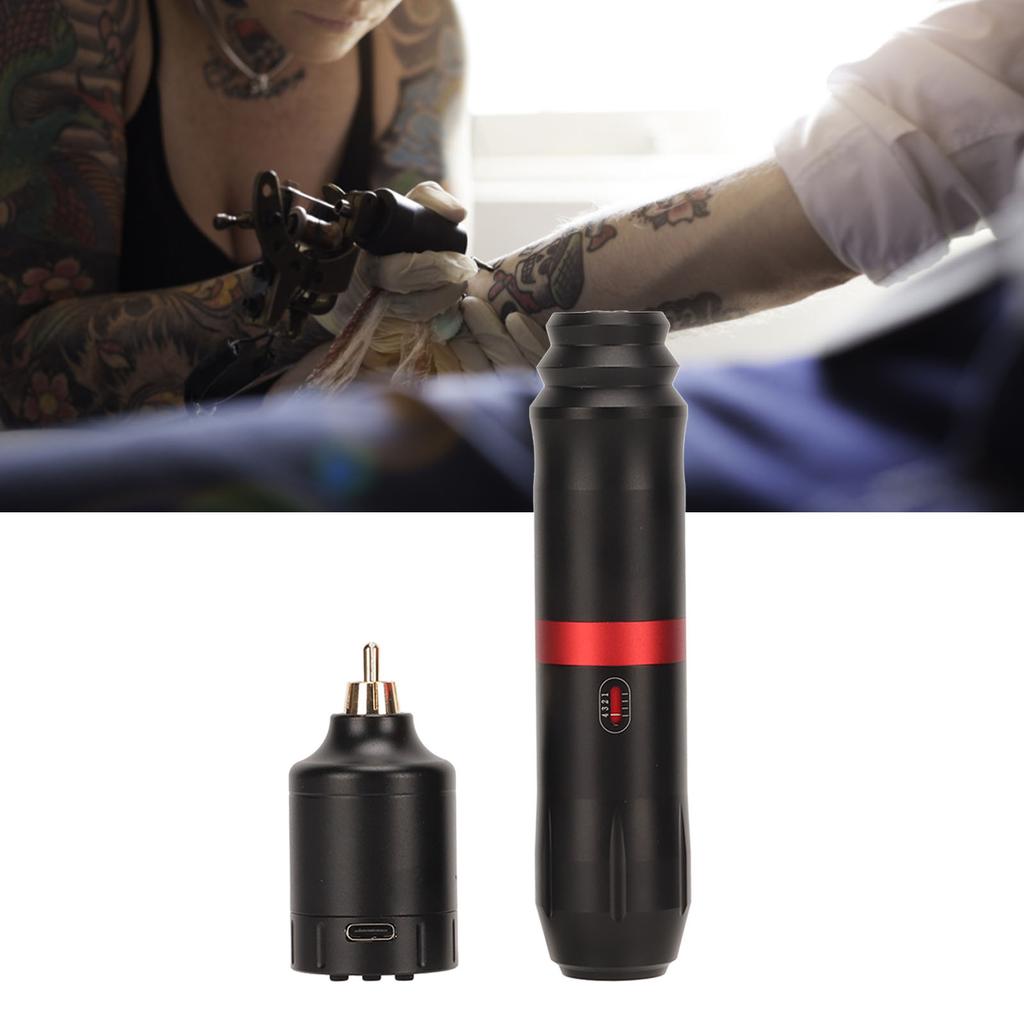 Tattoo Pen Machine Kit with 1300mAh Power Supply Clip Cord Connector Wireless Tattoo Pen Kit