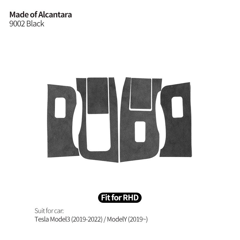 For Tesla Model 3 Y 2019-2025 Window Switch Lifter Panel Trim Frame Sticker Tuning Made of Alcantara Car Interior Accessories