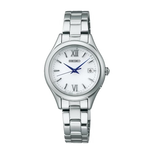 Seiko Selection S Series Ladies' Solar Radio-Controlled Round Face Watch SWFH129, Silver