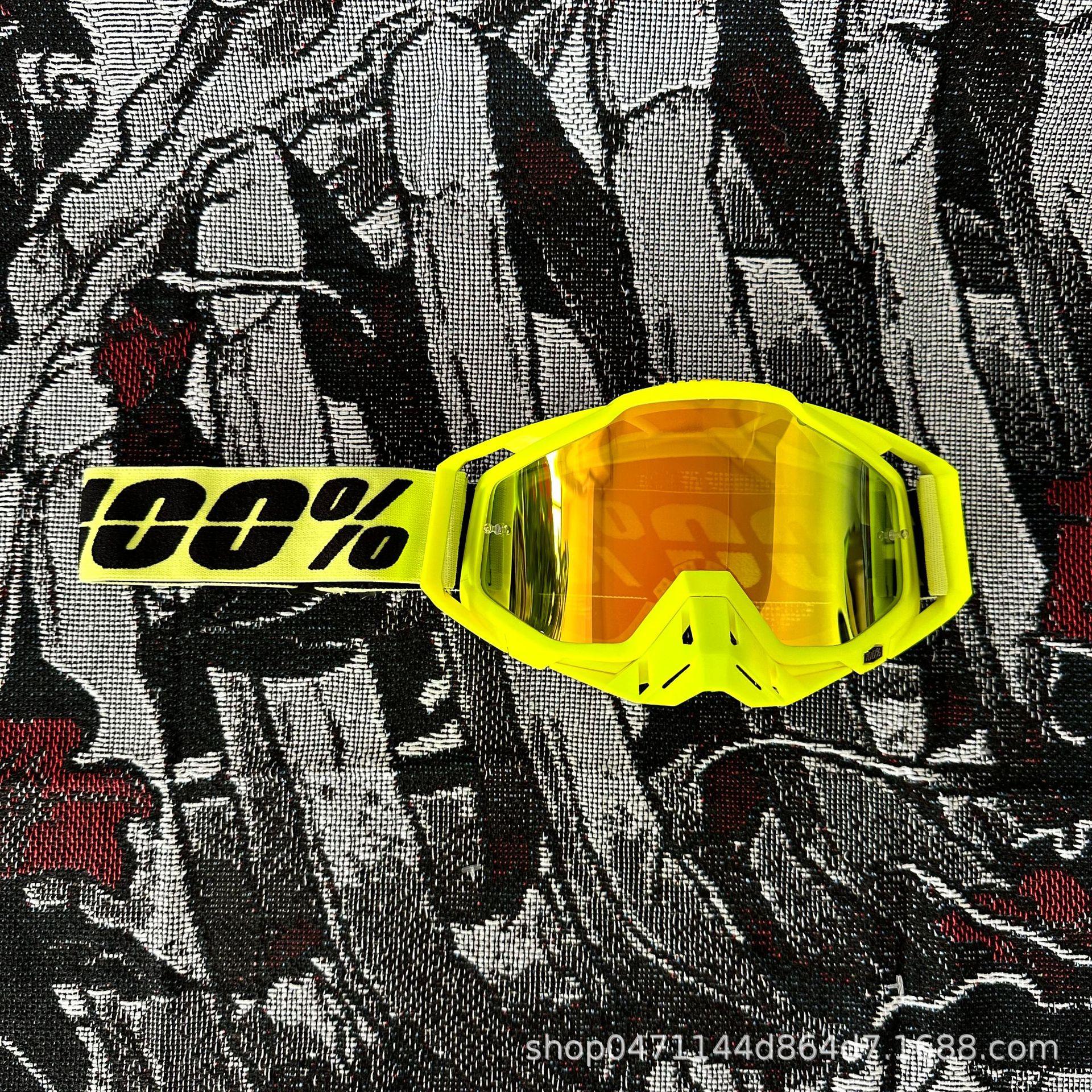

Off-road motorcycle goggles100%Mountain bike goggles, windproof, sandproof, UV protection helmet glasses GN-Red film