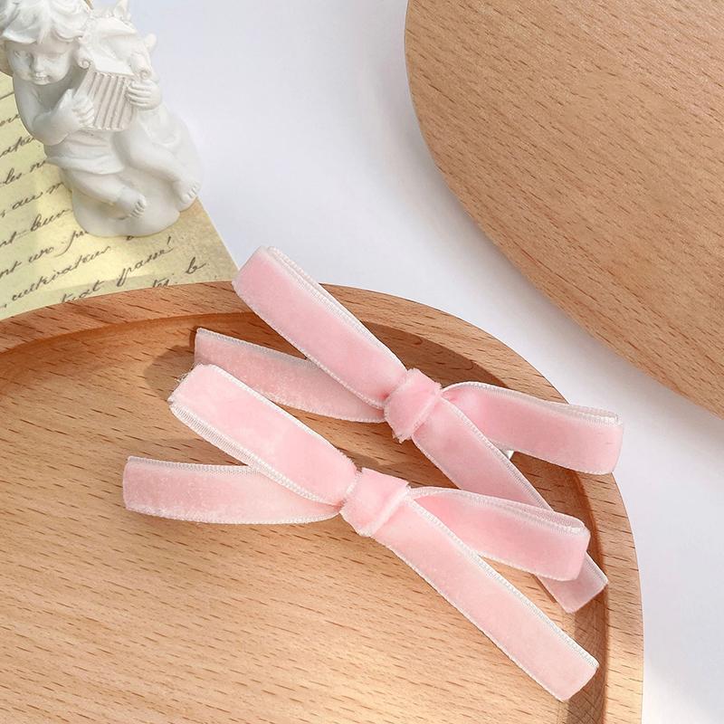 2 Τμχ Κορεατικό Στυλ Μονόχρωμο Vintage Βελούδινο Φιόγκο Κλιπ Μαλλιών Χαριτωμένη Φουρκέτα Πλαϊνό Κλιπ Κορίτσια Γλυκιά Cool Μπαρέτα Αξεσουάρ Μαλλιών