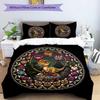 Dinosaur Glass Mandala Pattern Bedding,Quilt Set Quilt Cover Pillowcase Home Birthday Gift (1*duvet Cover+2*pillowcase,without Core)