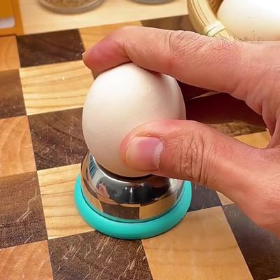  Pique-œuf en acier inoxydable avec base en plastique Poinçonneur à œufs robuste Piqueur Éplucheur Outils Gadgets de cuisine