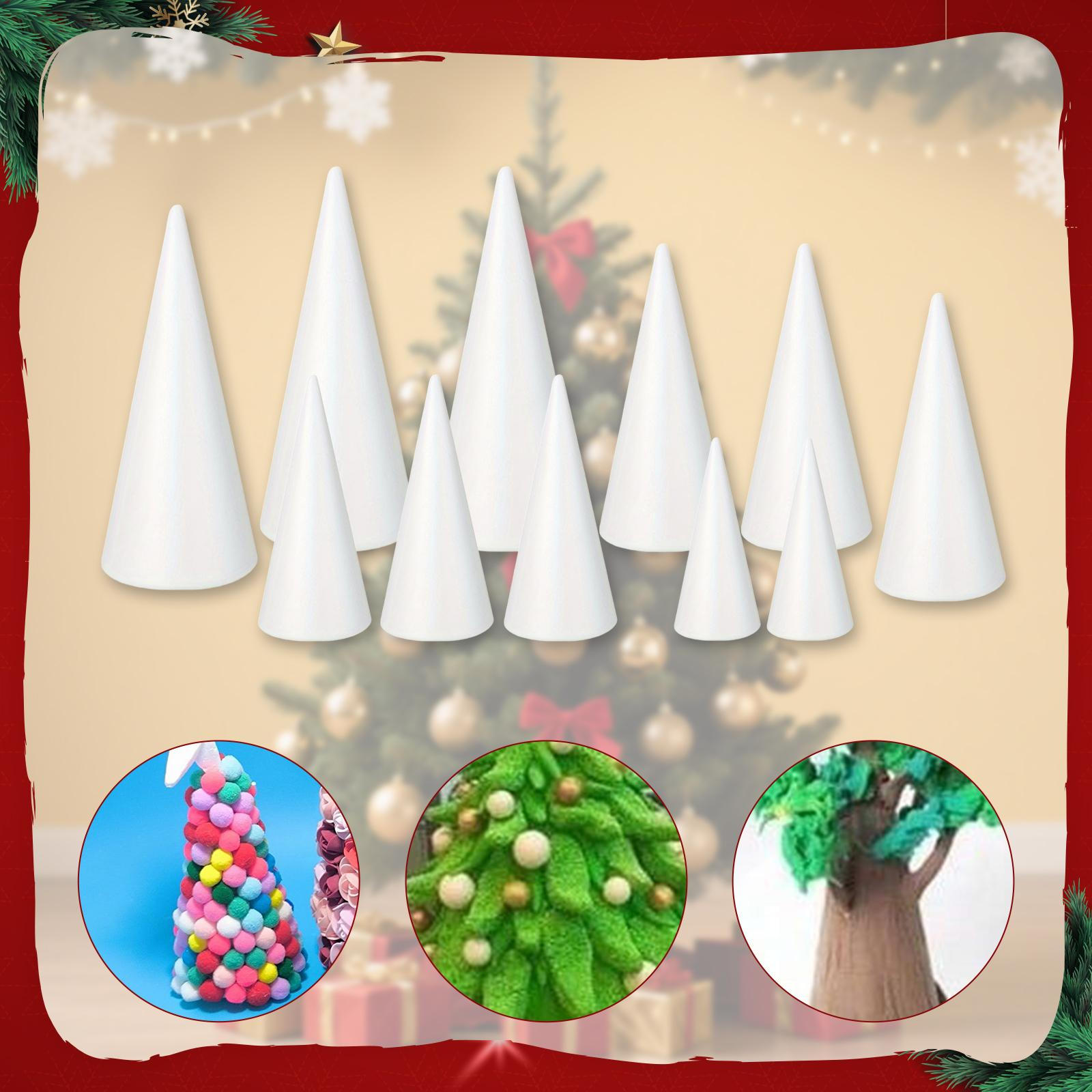 

Конусы из пенопласта Рождественские украшения Белый полистирол для праздничного фестивального стола 11pcs