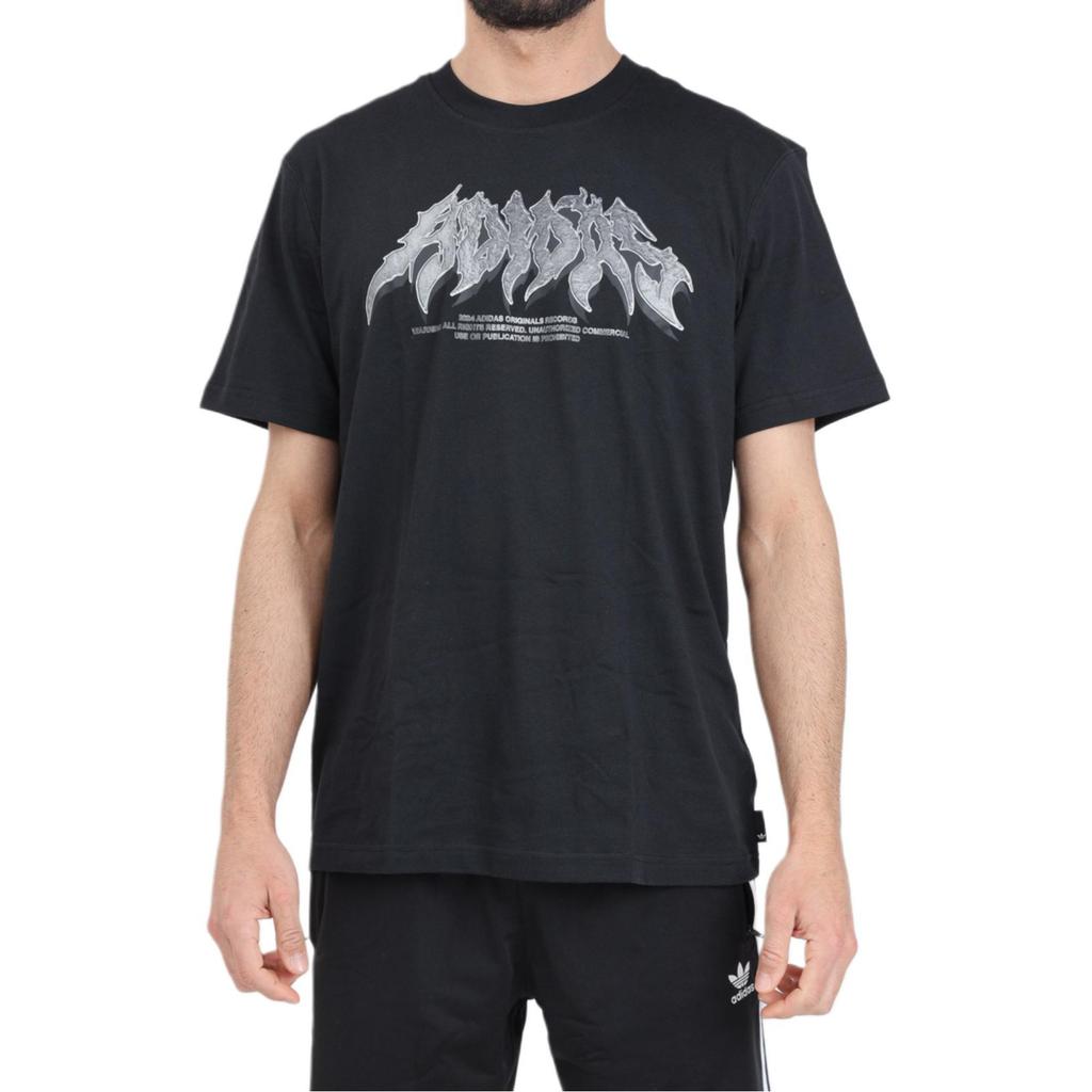 adidas Flames Concert Loose Round Neck Printed Short Sleeve T-Shirt Men Tops Black IS0204