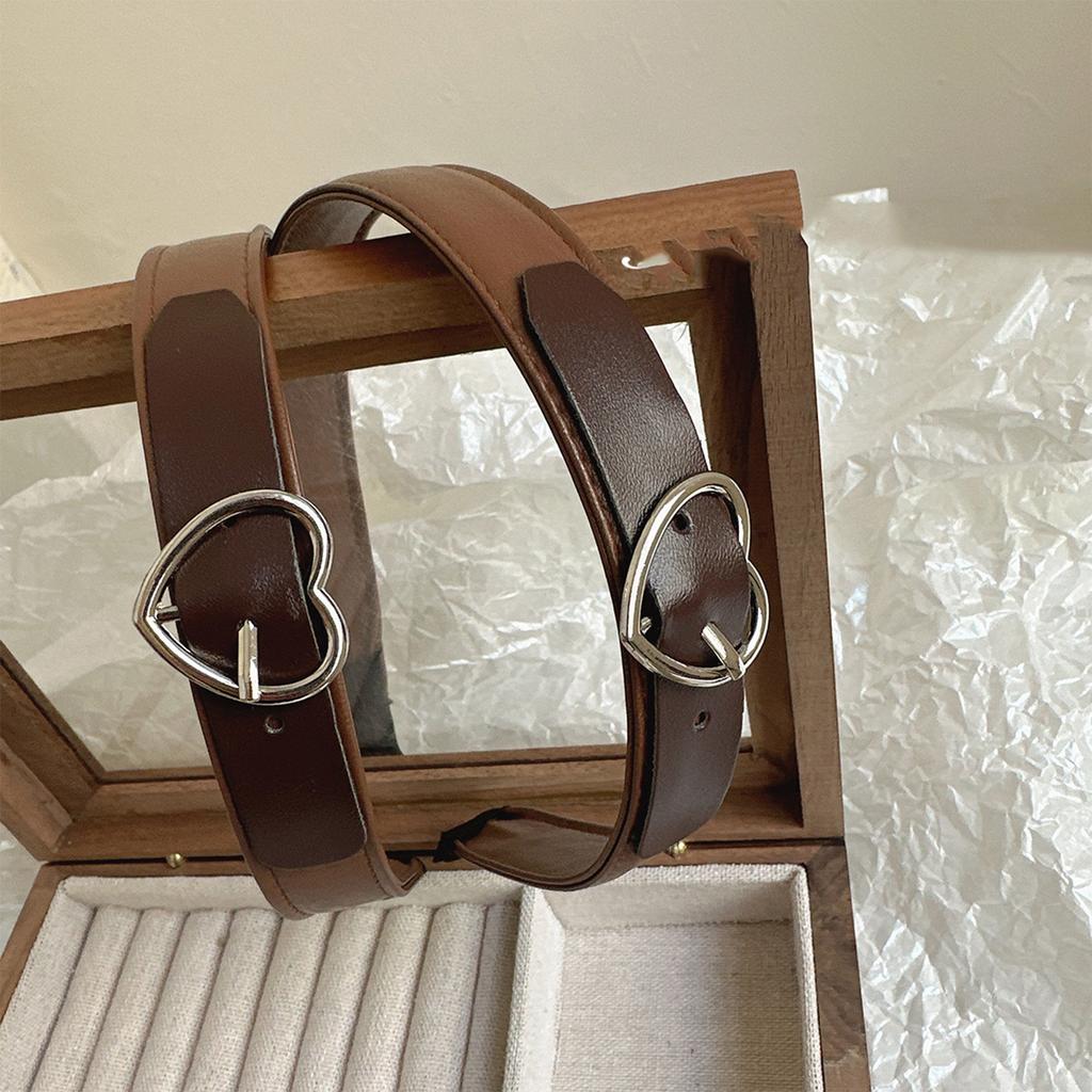 PU Herzförmige Schnalle Stirnbänder Elastisch Frau Make-up Stirnband Übertrieben Verstellbar Rock Punk Haarband Rutschfest