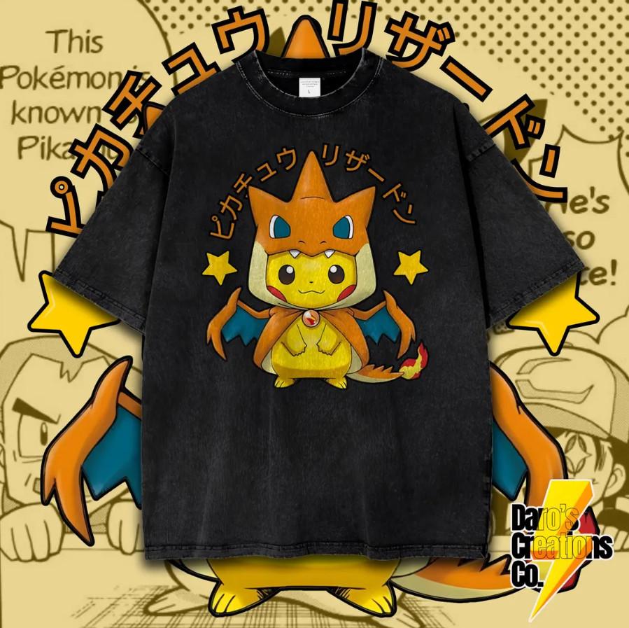 

Pokemon Pikachu Charizard Poncho Custom Anime Shirt Vintage Anime Shirt 2XL