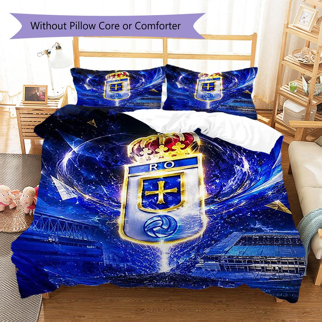 Real Oviedo Muster Bettwäsche, Steppbett Set Bettbezug Kissenbezug Zuhause Geburtstagsgeschenk(1 Bettbezug + 2 Kissenbezüge, ohne Füllung)