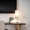 Table Modern Lamps Faux woodgrain fabric shade Dual USB ports bedside touch 3-speed dimmable table lamps Study living room table